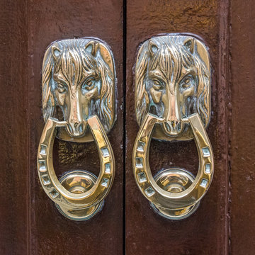 door with horse decoration, Spain, Cadiz