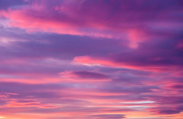 cloudy blue and red sky
