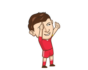 Soccer Cartoon - Thumb Up Winner