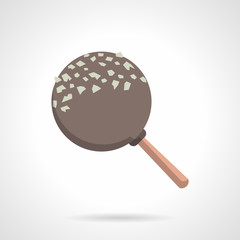 Chocolate lollipop flat color vector icon