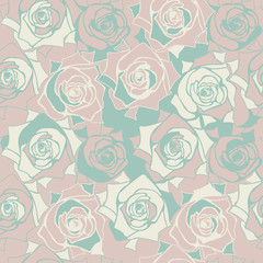 Cute seamless pattern with roses