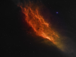 The California Nebula, an emission nebula in the Perseus constellation about 1.000 lightyears away.
