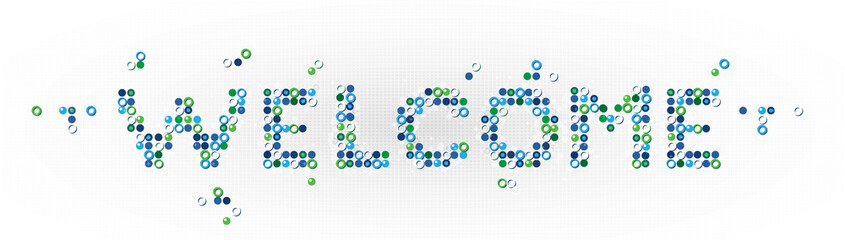 Welcome word - Vector banner with Mosaic.