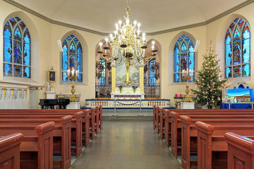 Interior of the German Christinae church in Gothenburg, Sweden