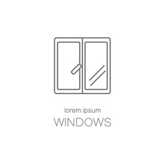 Window line icon logotype design templates.