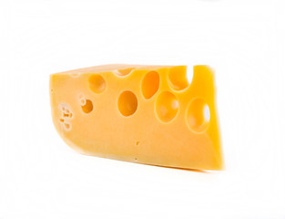 Isolated cheese chunk