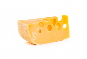 Isolated cheese chunk