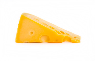 Isolated cheese chunk