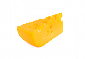 Isolated cheese chunk