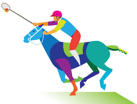 Rider is a polocrosse player