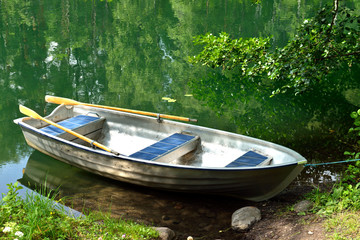 Boat on picturesque lake