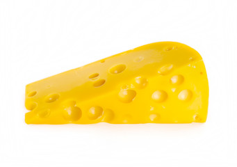 piece of cheese isolated on white background