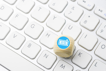 Business e-commerce icon on computer keyboard button