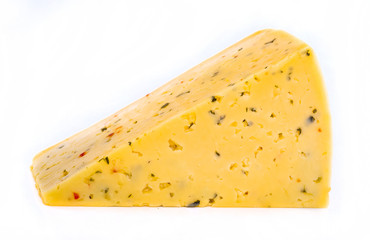 piece of cheese isolated on white background