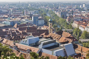 Obraz premium Graz aerial cityscape, Austria