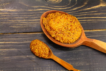 large and a small portion of the mustard