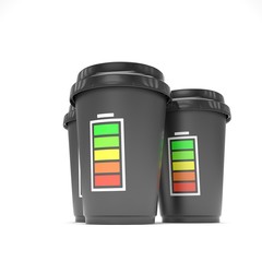 Three paper coffee cups