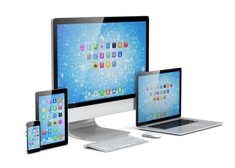 Ultimate web design, laptop, smartphone, tablet, computer, display