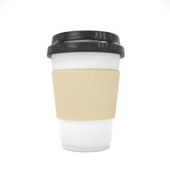Coffee to go on white