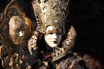 Venice carnival costume and mask.