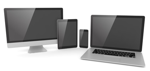 Responsive web design, laptop, smartphone, tablet, computer, display