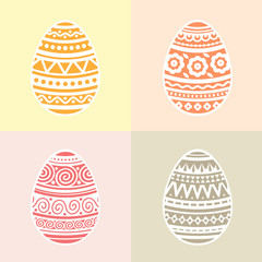 Easter eggs vector icons flat style.