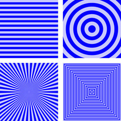 Simple blue striped pattern background set