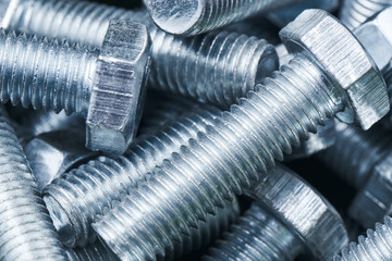 A bunch of metal bolts