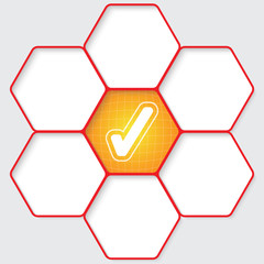 Set of five hexagons for your text and a check box