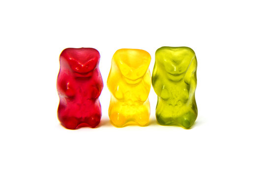 Gummy bear isolated on white