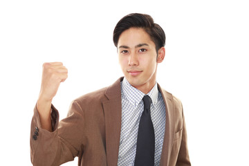 ガッツポーズのビジネスマン