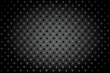 Black and White casino background. Playing, poker, blackjack, cards symbol.