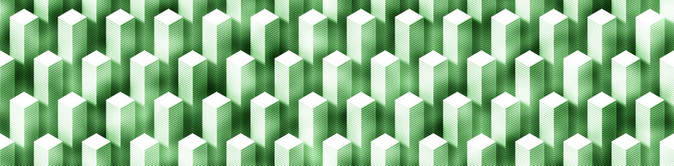 seamless 3d pattern of detailed columns with green vintage effect