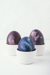 Easter eggs on a white background 