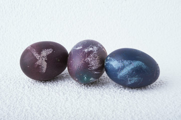 Easter eggs on a white background 