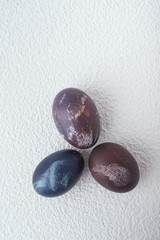 Easter eggs on a white background 