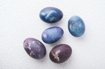 Easter eggs on a white background 