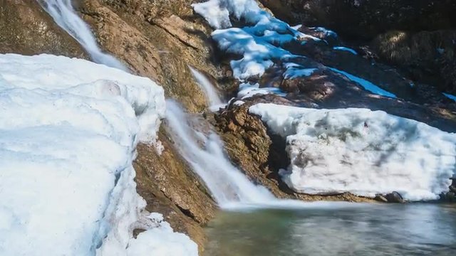 Zipfelsbacher Wasserfall im Hintersteiner Tal im Zeitraffer