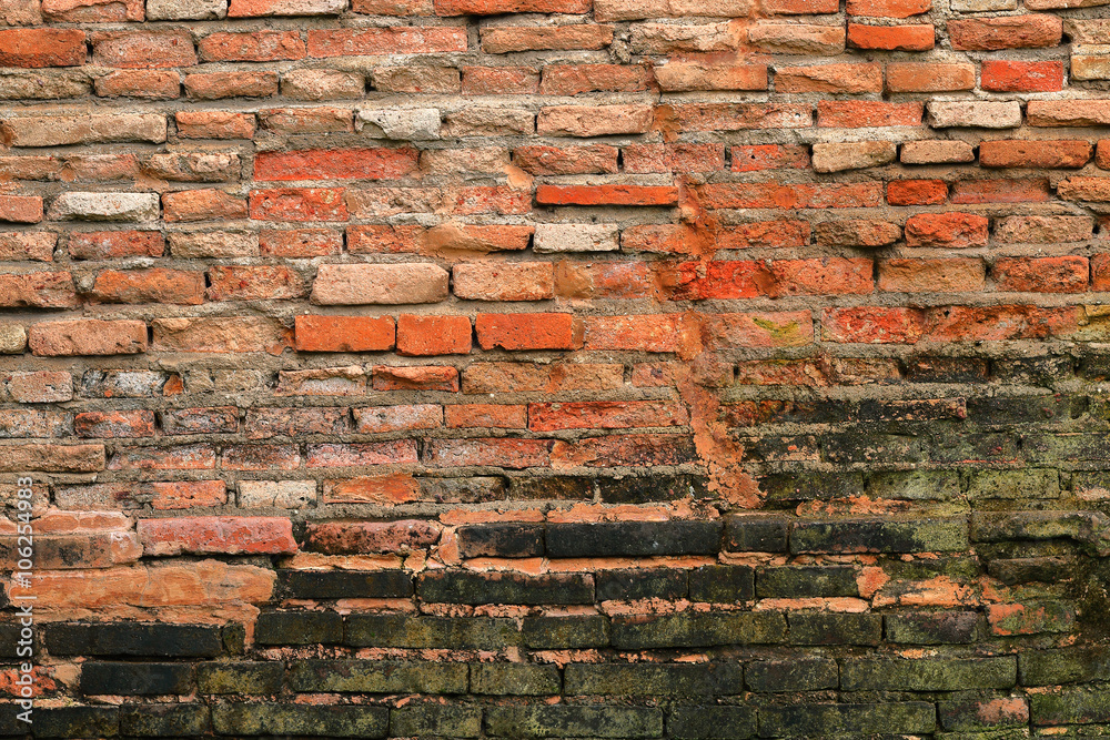Poster old brick wall for pattern and background