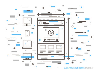 Responsive web design vector illustration. Adaptive (scalable) website (webpage) technology creative concept.