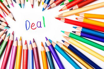 Deal drawing by  colour pencils 