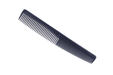 Black plastic comb isolated on white