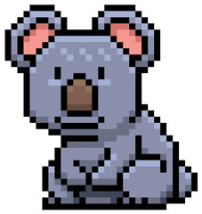 Fototapeta premium Vector illustration of Koala Bear - Pixel design