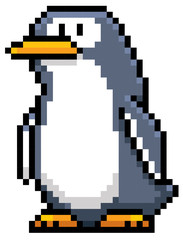 Naklejka premium Vector illustration of Penguin cartoon - Pixel design