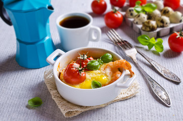 Fried of quail eggs
