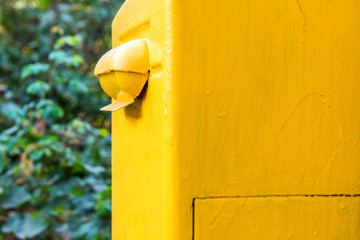 Old yellow letterbox.