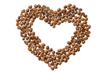 Heart made of coffee