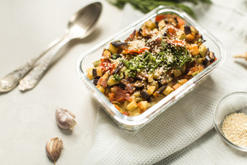 pasta cooked with vegetables