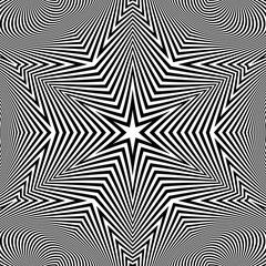 Black and White Geometric Pattern. Abstract Striped Background. Vector Illustration. 