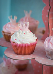 Cupcake.  Candy jar on a dessert table at party